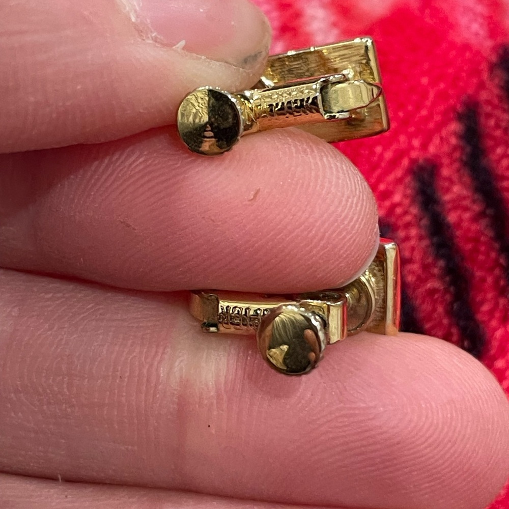 Napier Gold Rectangular Earrings - image 2